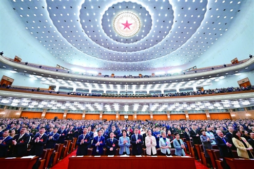 3月10日,中国人民政治协商会议第十四届全国委员会第二次会议在北京人民大会堂举行闭幕会。新华社发